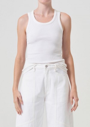 Camiseta Tirantes Agolde Poppy Mujer Blancas | HPOKVAX-16